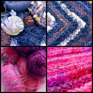 Photograph of yarn colour combinations